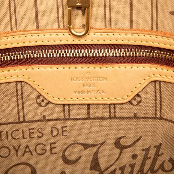 Louis Vuitton Monogram Neverfull PM Tote Bag Handbag M40155 Brown PVC Leather - Picture 5 of 6